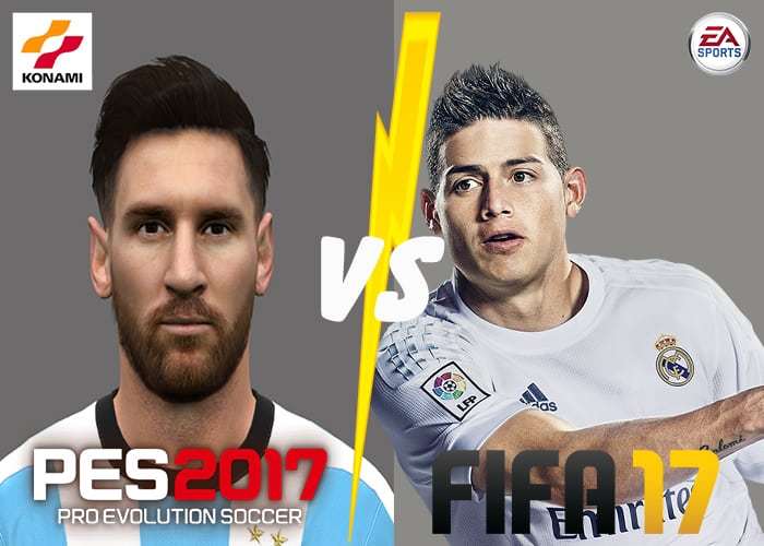 juego FIFA 17 vs PES 17