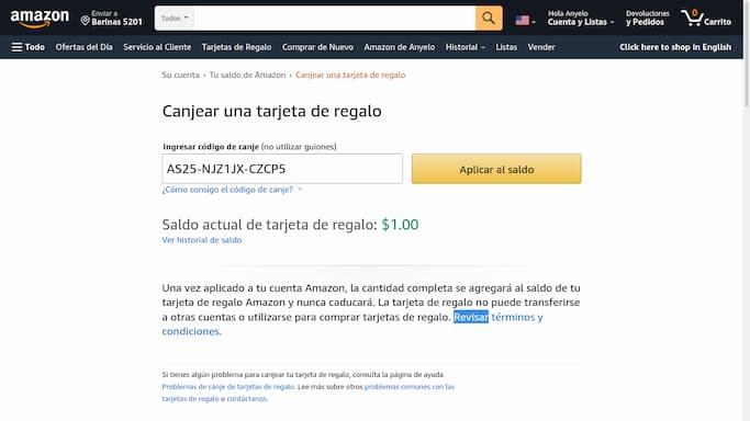 Canjear Amazon
