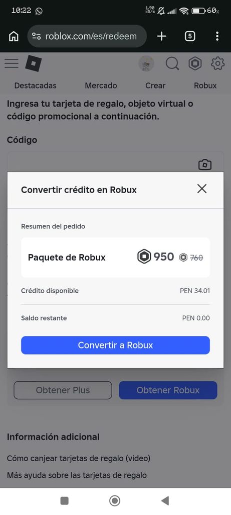 Evidencia de recarga de un cliente de Lima con Perugamecard